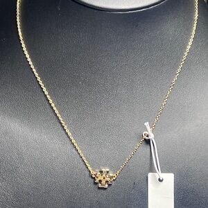 Gold Tory Burch Logo Necklace